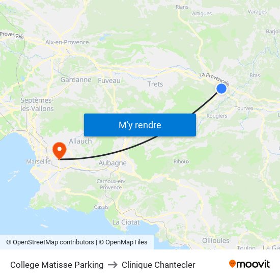 College Matisse Parking to Clinique Chantecler map