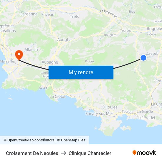 Croisement De Neoules to Clinique Chantecler map