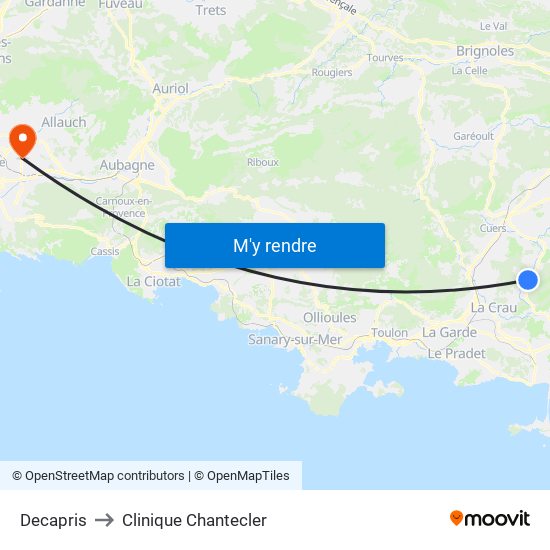 Decapris to Clinique Chantecler map
