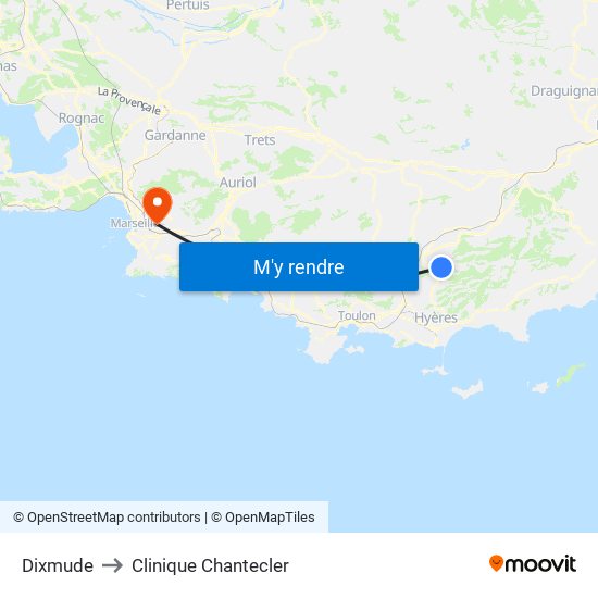 Dixmude to Clinique Chantecler map