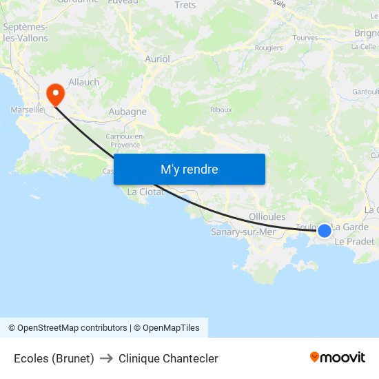 Ecoles (Brunet) to Clinique Chantecler map