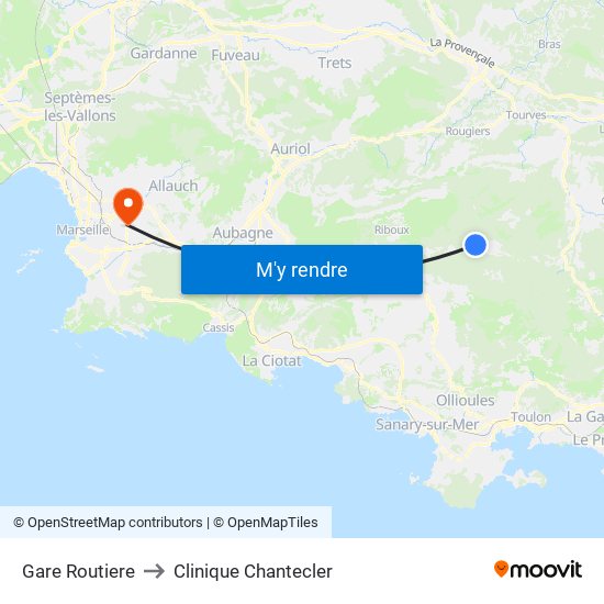 Gare Routiere to Clinique Chantecler map