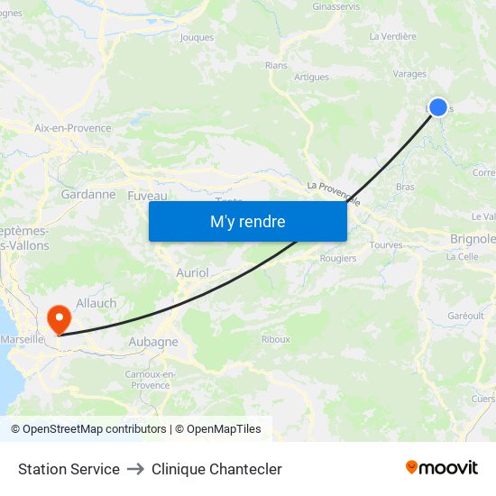 Station Service to Clinique Chantecler map