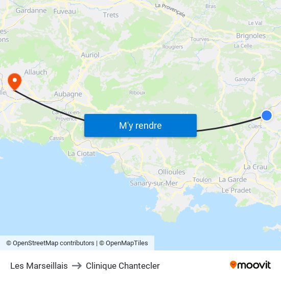 Les Marseillais to Clinique Chantecler map