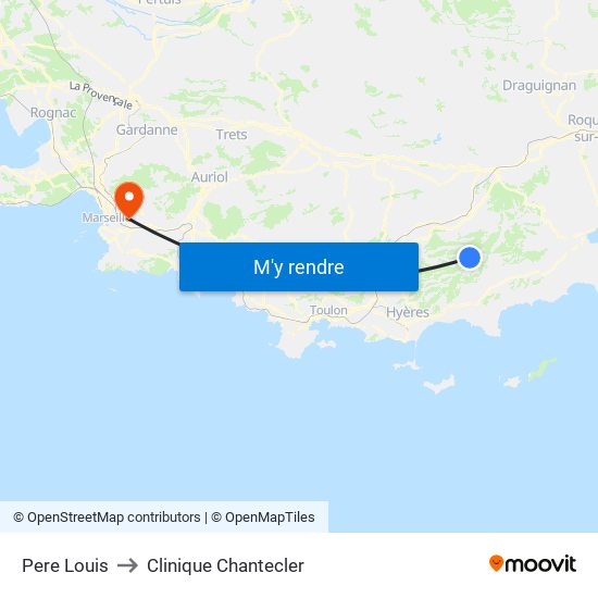 Pere Louis to Clinique Chantecler map