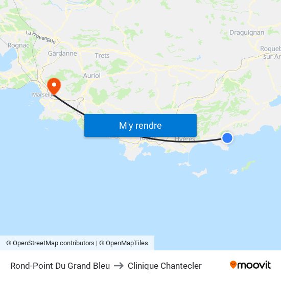 Rond-Point Du Grand Bleu to Clinique Chantecler map