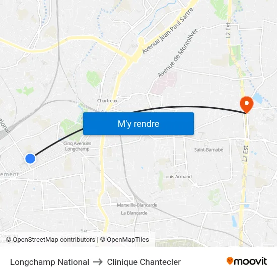 Longchamp National to Clinique Chantecler map