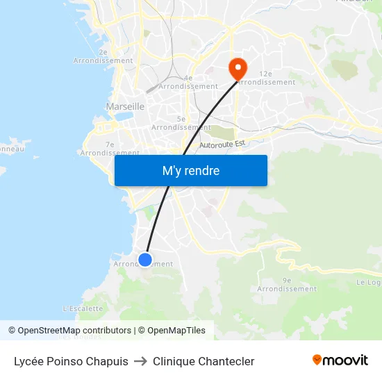 Lycée Poinso Chapuis to Clinique Chantecler map