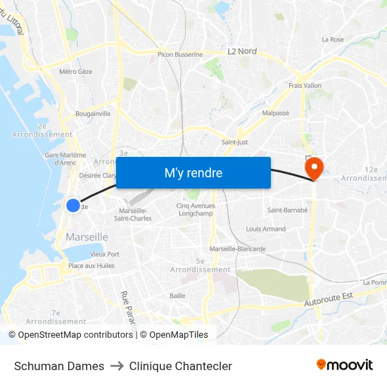 Schuman Dames to Clinique Chantecler map