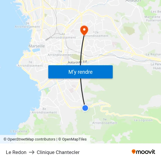Le Redon to Clinique Chantecler map