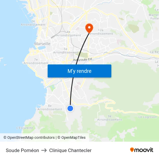 Soude Poméon to Clinique Chantecler map