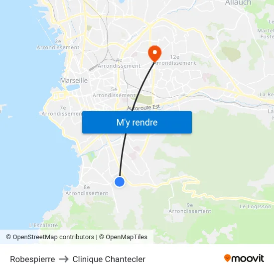 Robespierre to Clinique Chantecler map
