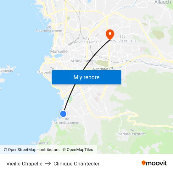 Vieille Chapelle to Clinique Chantecler map