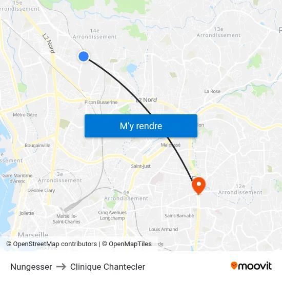 Nungesser to Clinique Chantecler map