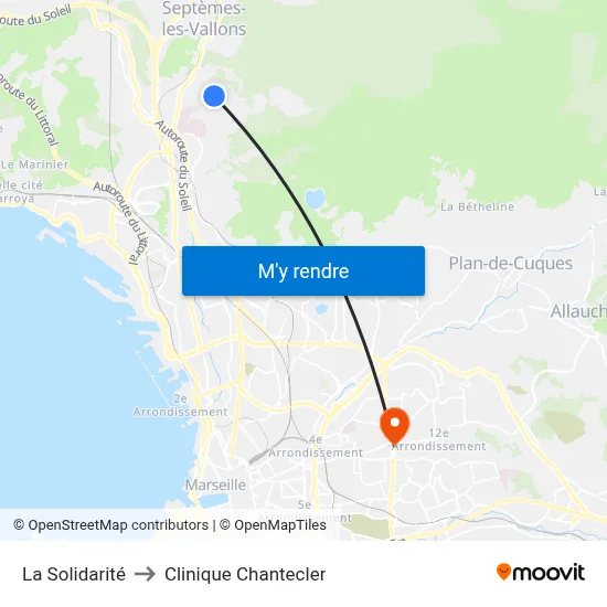 La Solidarité to Clinique Chantecler map