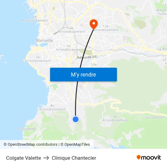 Colgate Valette to Clinique Chantecler map