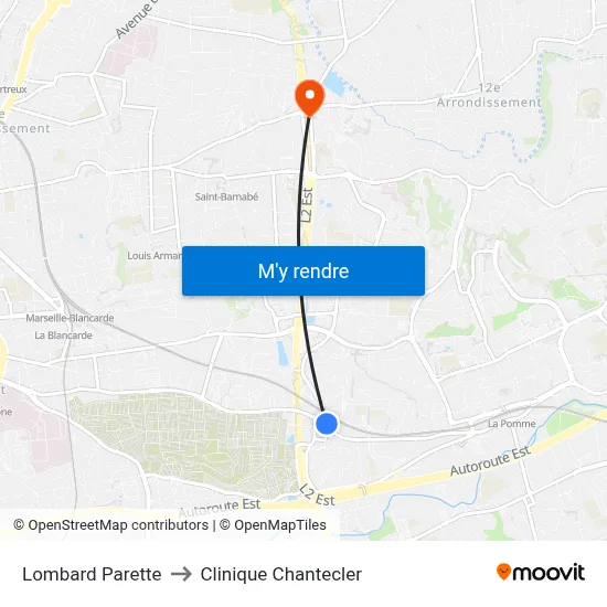 Lombard Parette to Clinique Chantecler map