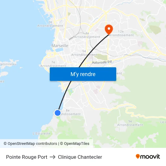 Pointe Rouge Port to Clinique Chantecler map