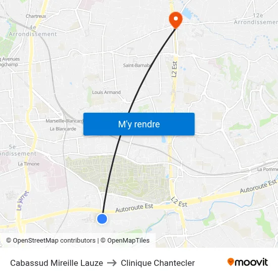 Cabassud Mireille Lauze to Clinique Chantecler map