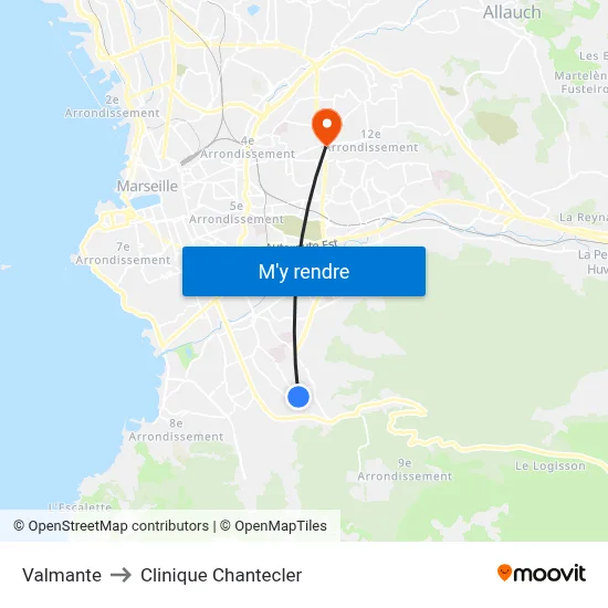 Valmante to Clinique Chantecler map