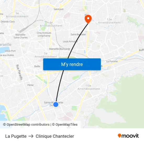 La Pugette to Clinique Chantecler map