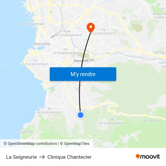 La Seigneurie to Clinique Chantecler map