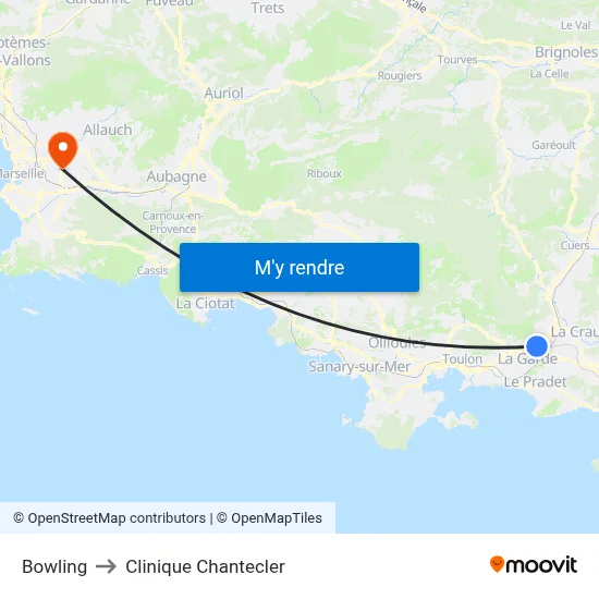 Bowling to Clinique Chantecler map