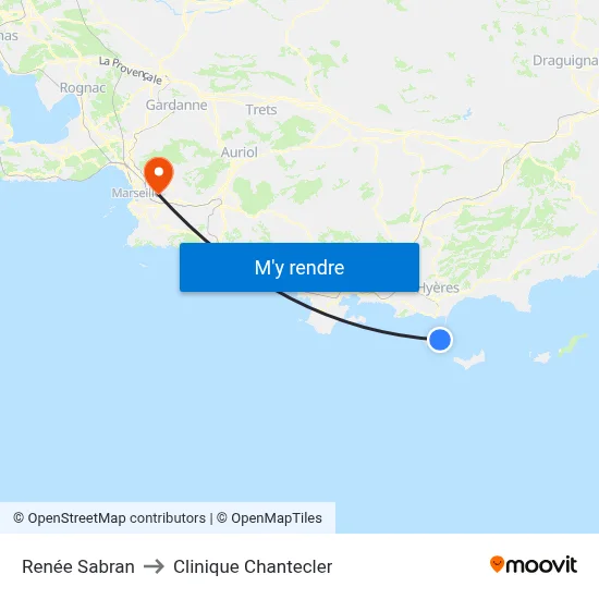 Renée Sabran to Clinique Chantecler map