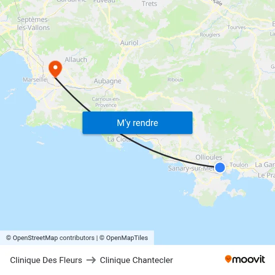 Clinique Des Fleurs to Clinique Chantecler map