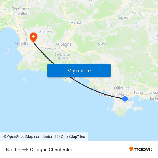 Berthe to Clinique Chantecler map