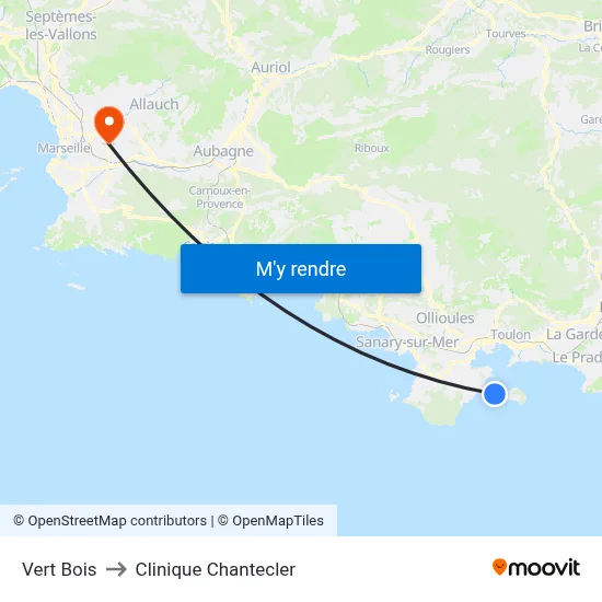 Vert Bois to Clinique Chantecler map
