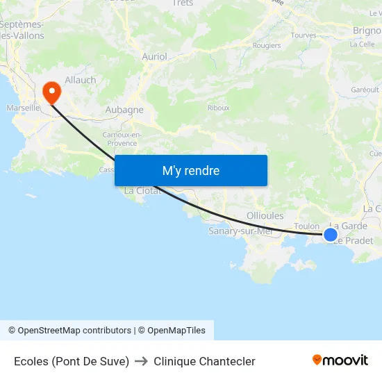 Ecoles (Pont De Suve) to Clinique Chantecler map