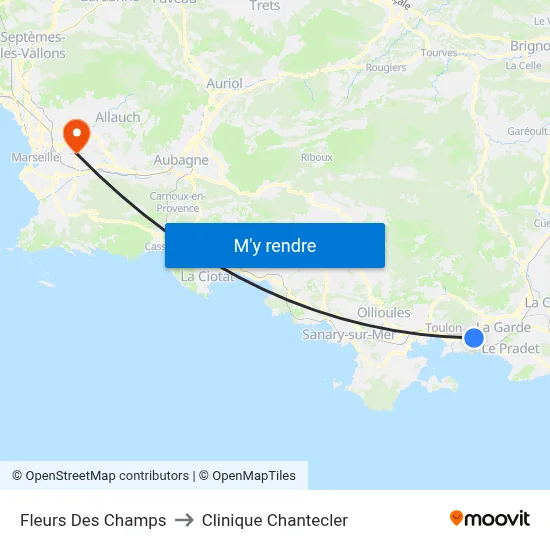 Fleurs Des Champs to Clinique Chantecler map
