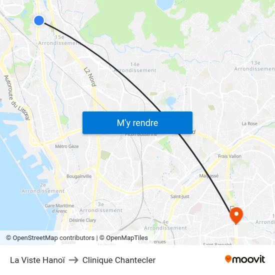 La Viste Hanoï to Clinique Chantecler map