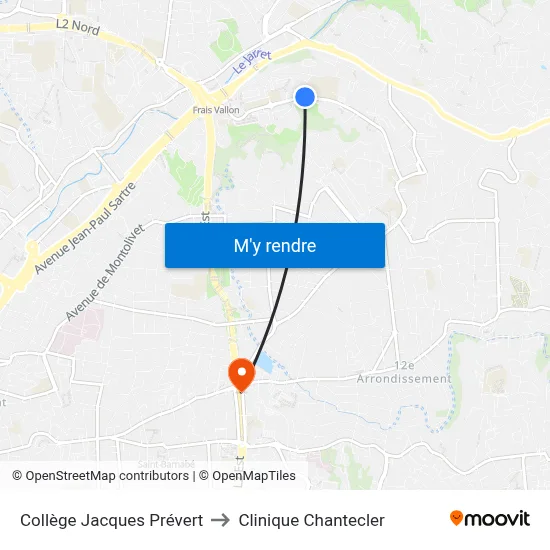 Collège Jacques Prévert to Clinique Chantecler map