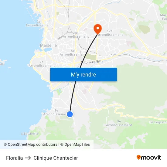 Floralia to Clinique Chantecler map