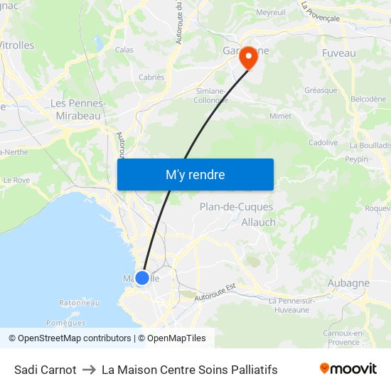 Sadi Carnot to La Maison Centre Soins Palliatifs map