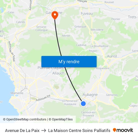 Avenue De La Paix to La Maison Centre Soins Palliatifs map
