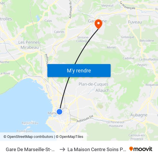 Gare De Marseille-St-Charles to La Maison Centre Soins Palliatifs map