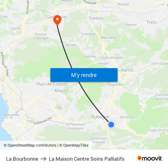 La Bourbonne to La Maison Centre Soins Palliatifs map