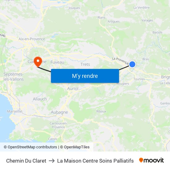 Chemin Du Claret to La Maison Centre Soins Palliatifs map