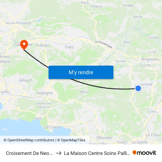 Croisement De Neoules to La Maison Centre Soins Palliatifs map