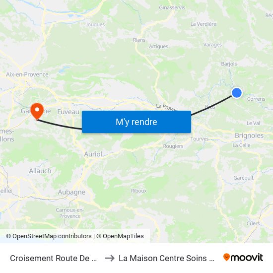 Croisement Route De Correns to La Maison Centre Soins Palliatifs map