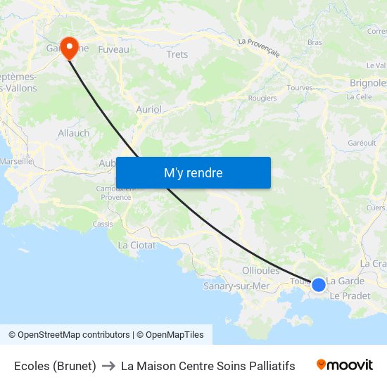Ecoles (Brunet) to La Maison Centre Soins Palliatifs map