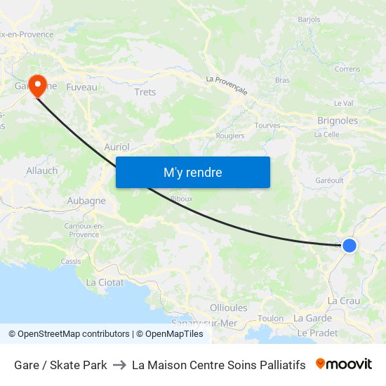 Gare / Skate Park to La Maison Centre Soins Palliatifs map