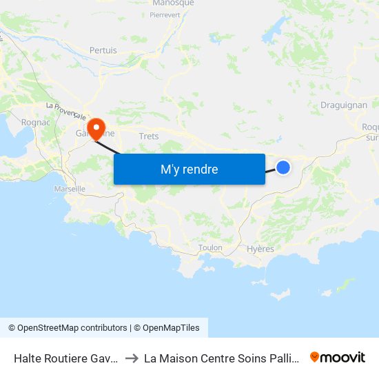 Halte Routiere Gavoty to La Maison Centre Soins Palliatifs map