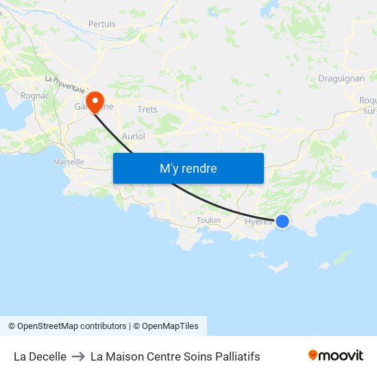 La Decelle to La Maison Centre Soins Palliatifs map
