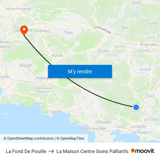 La Fond De Pouille to La Maison Centre Soins Palliatifs map
