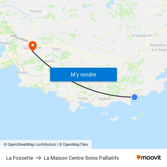 La Fossette to La Maison Centre Soins Palliatifs map