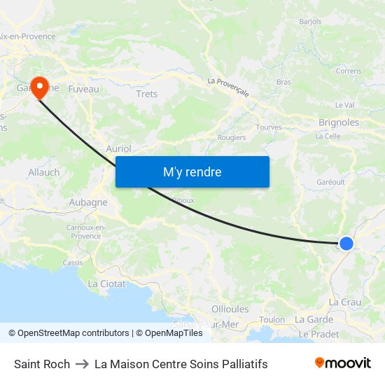 Saint Roch to La Maison Centre Soins Palliatifs map